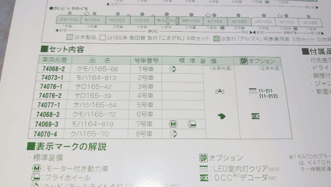 KATO 国鉄165系急行形電車 急行「アルプス」8両セット