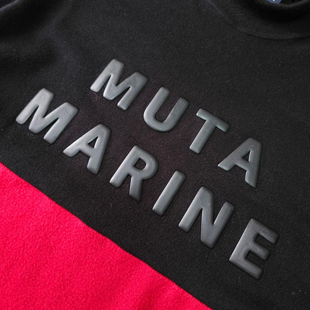 ムータマリンゴルフ 長袖モックネックトレーナーシャツ ロゴワッペン M 薄起毛
