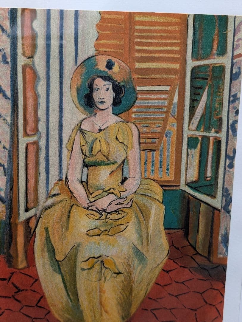 Matisse マチス 黄色いドレスの女性- 挿画集『ポートレイト』リトグラフ