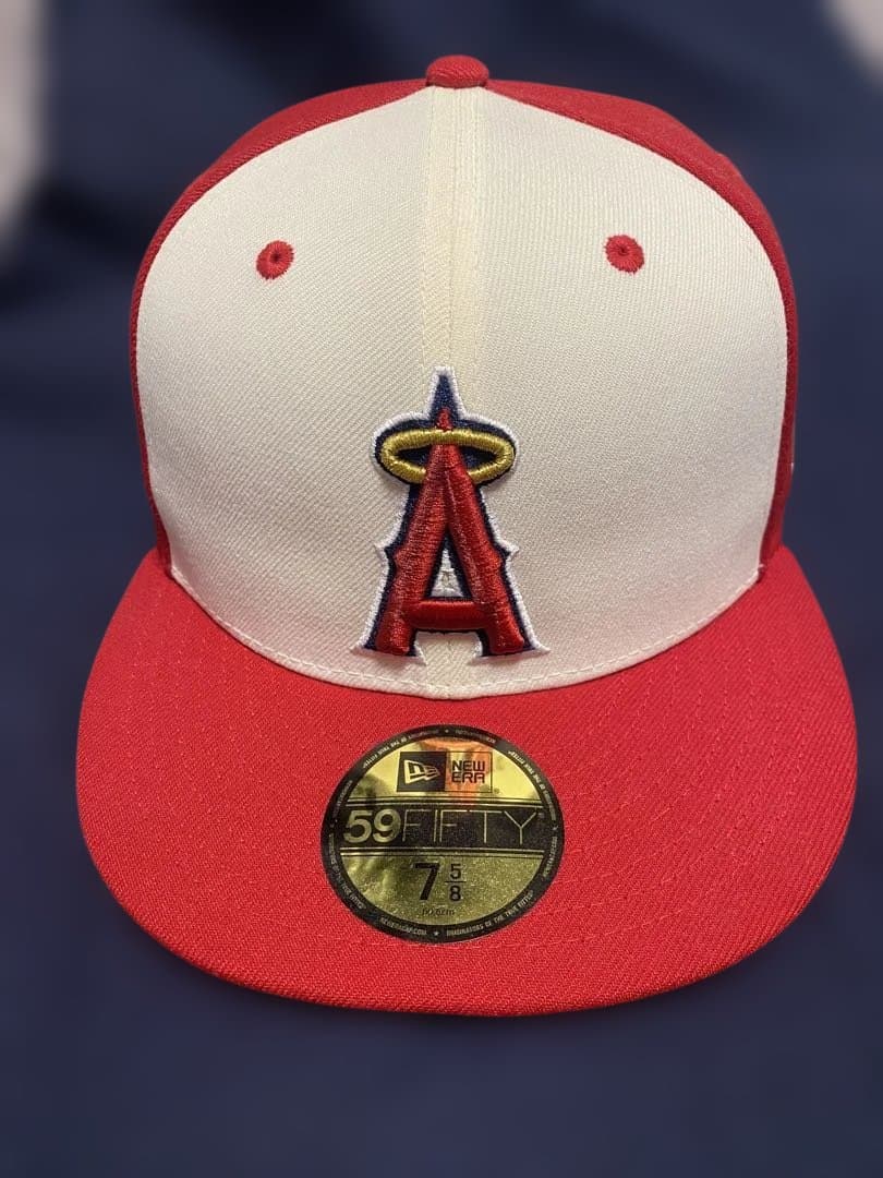 エンジェルス 59FIFTY キャップ 7 5/8 赤/クリーム