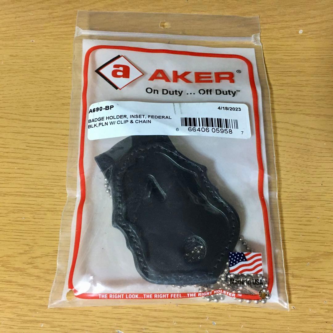 個人装備 AKER Leather Federal Badge Holder