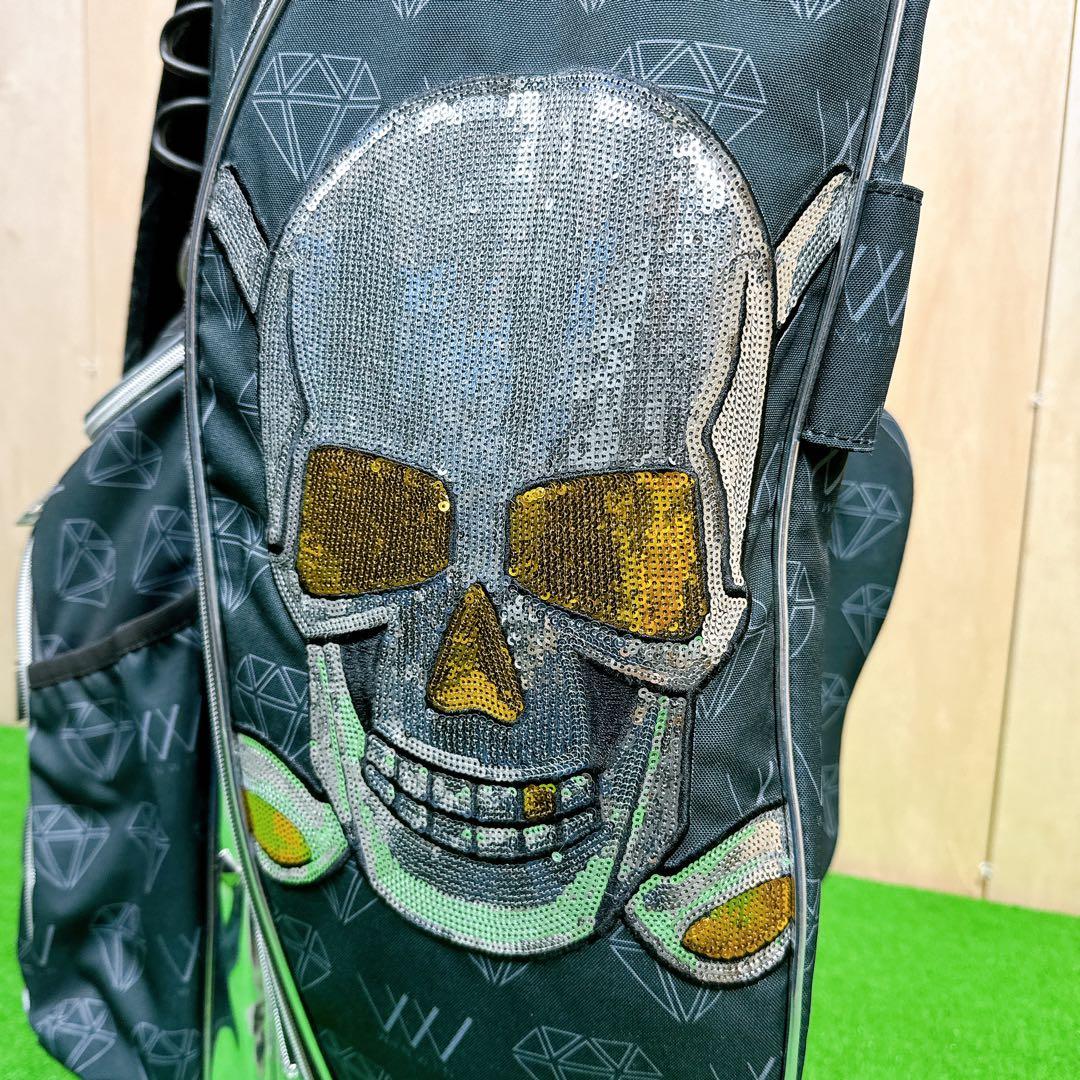 WINWIN STYLE スパンコール スタンド式 キャディバッグ スカル