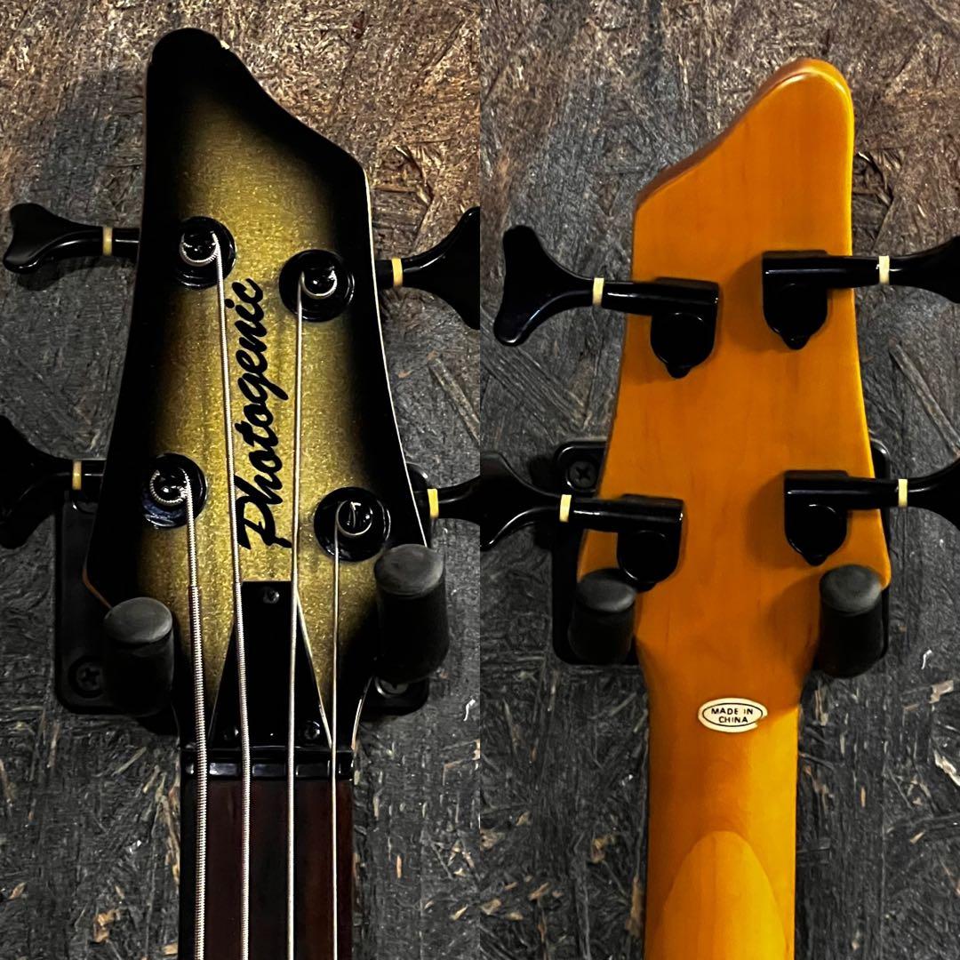 フォトジェニック エレキベース サンバースト ブラック グレー 管AG