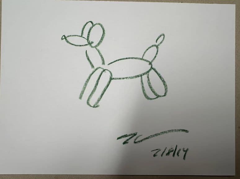 Jeff Koons直筆の落書きです