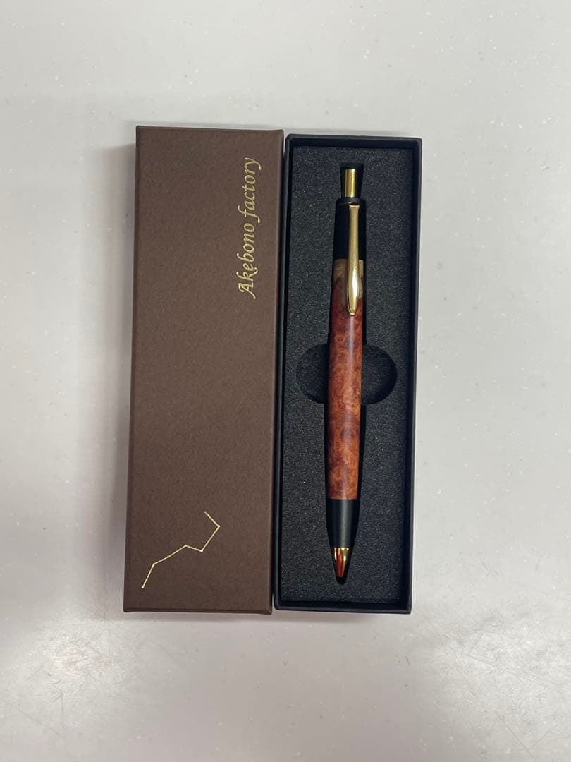 あけぼの工房　極上花梨瘤紅白　木製シャープペンシル