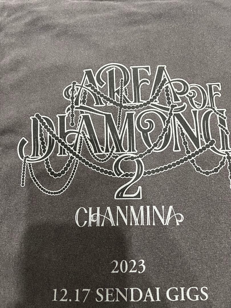 CHANMINA モノクロプリントTシャツ Lサイズ