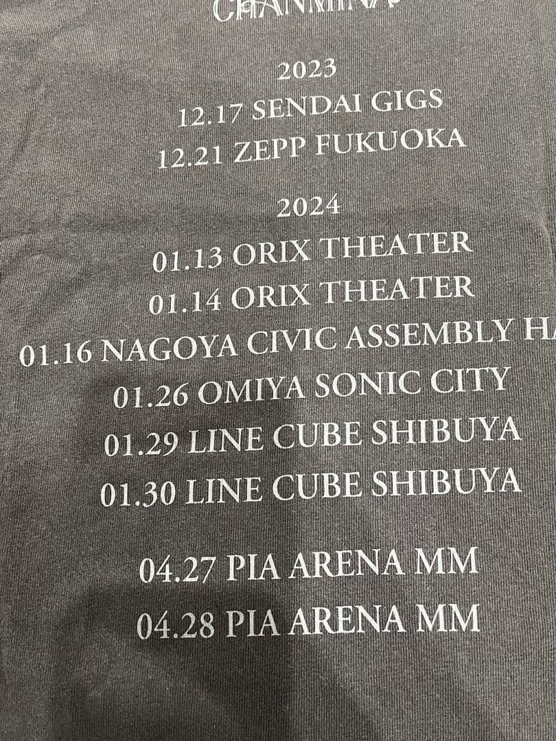 CHANMINA モノクロプリントTシャツ Lサイズ