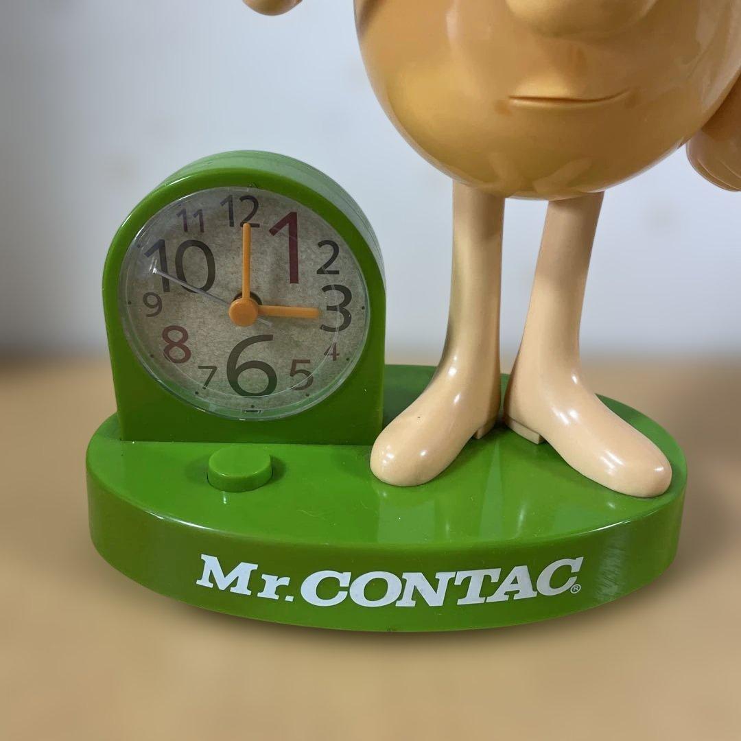 「Mr. Contac 」人形　土台　緑　目覚まし時計付き　高さ30cm