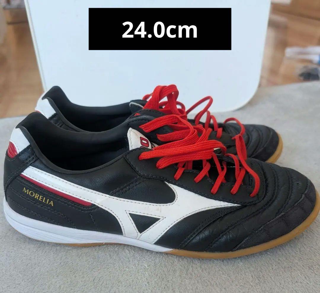 美品 ミズノ モレリアin 24.0cm ブラック