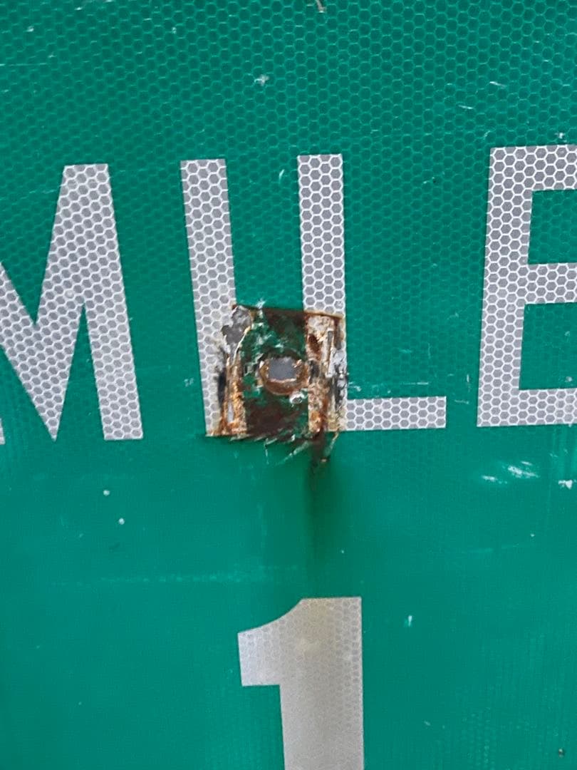 ビンテージ MILE 186マイルトラフィックサイン 看板ロードサイン　USA製