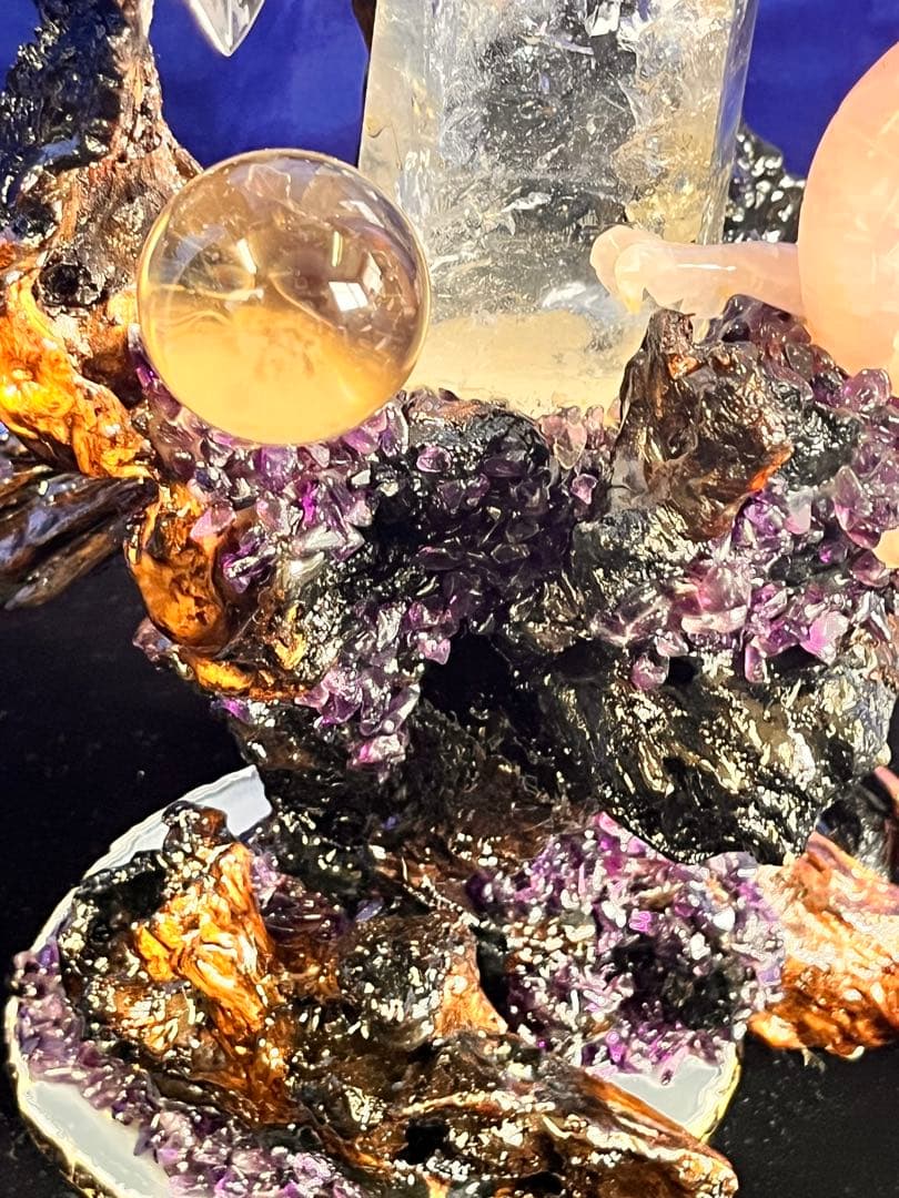 日本伝統工芸正会員　一級宝石研磨士　天を翔け福を掴む　天翔龍　置物　※訳あり※