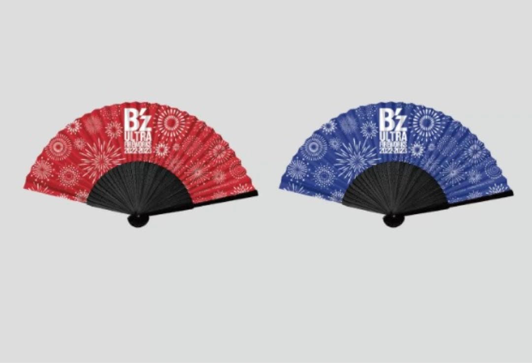 B’z 花火 扇子 2種 グッズ 限定 ビーズ うちわ 匿名配送 稲葉 松本