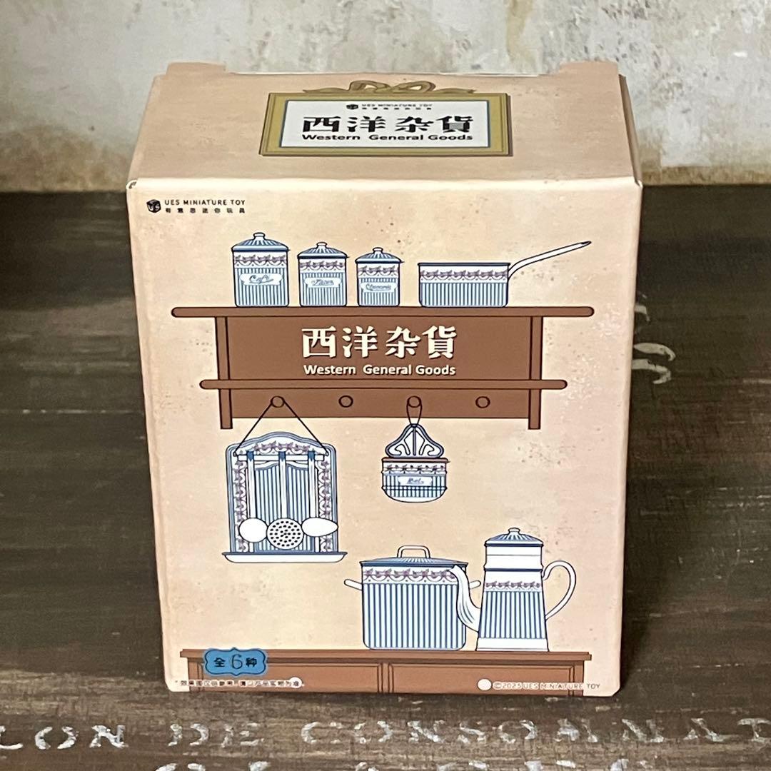 ミニチュア　キッチン雑貨　ブルーストライプ　西洋雑貨　ドールハウス 1/6