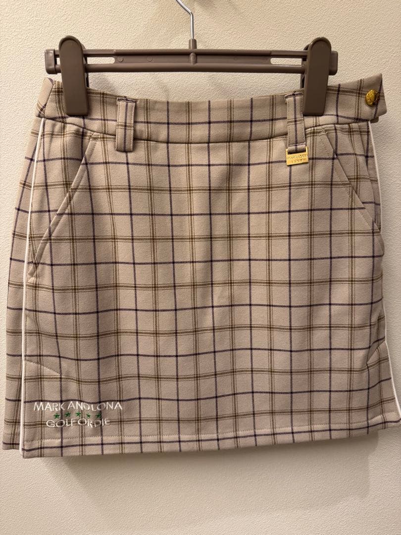 MARK&LONA スカート　美品　S オックスチェック　ゴルフウェアー　タイト