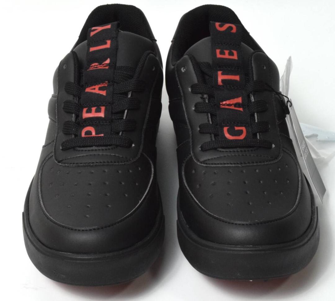 未使用3.5万 パーリーゲイツ ゴルフシューズ 25.5 メゾンロゴ柄 メンズ