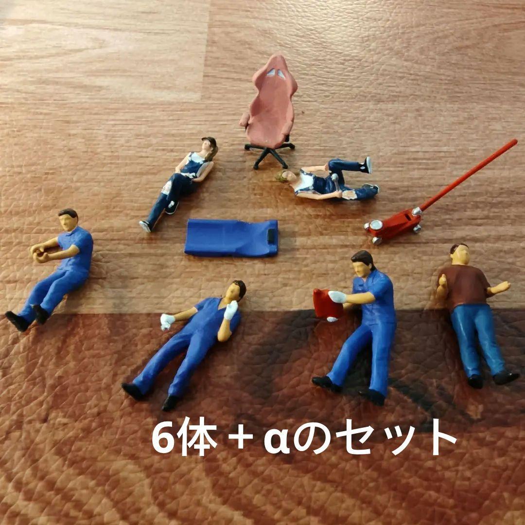 1/64 ジオラマ修理工場、ジオラマ風景、フィギュア付きLED照明