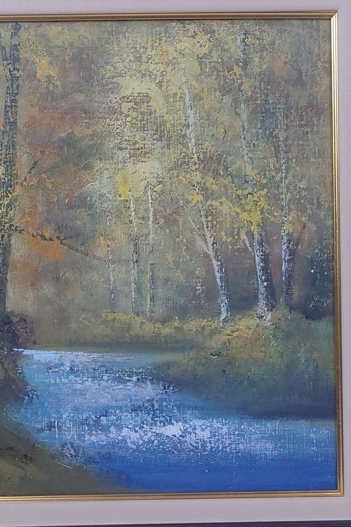 【真作保証】佐々木賢光F10号額装「奥入瀬渓流」