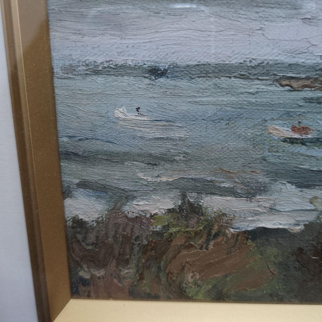 本間敏夫の「稚内郊外より宗谷岬を眺める」／海岸線の風景です