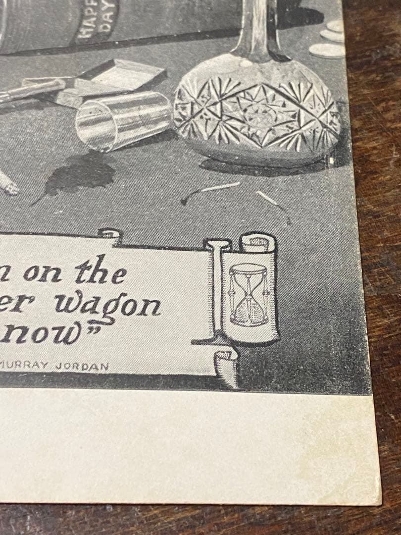 1905s'ビンテージポストカードアンティーク骸骨と薬瓶のポストカード