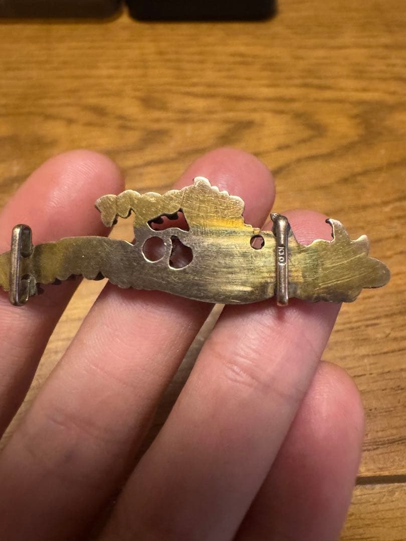 10金 鉄打出し 銘あり 純銀純金銀杯貴金属K1818金アクセサリー金工根付鍔