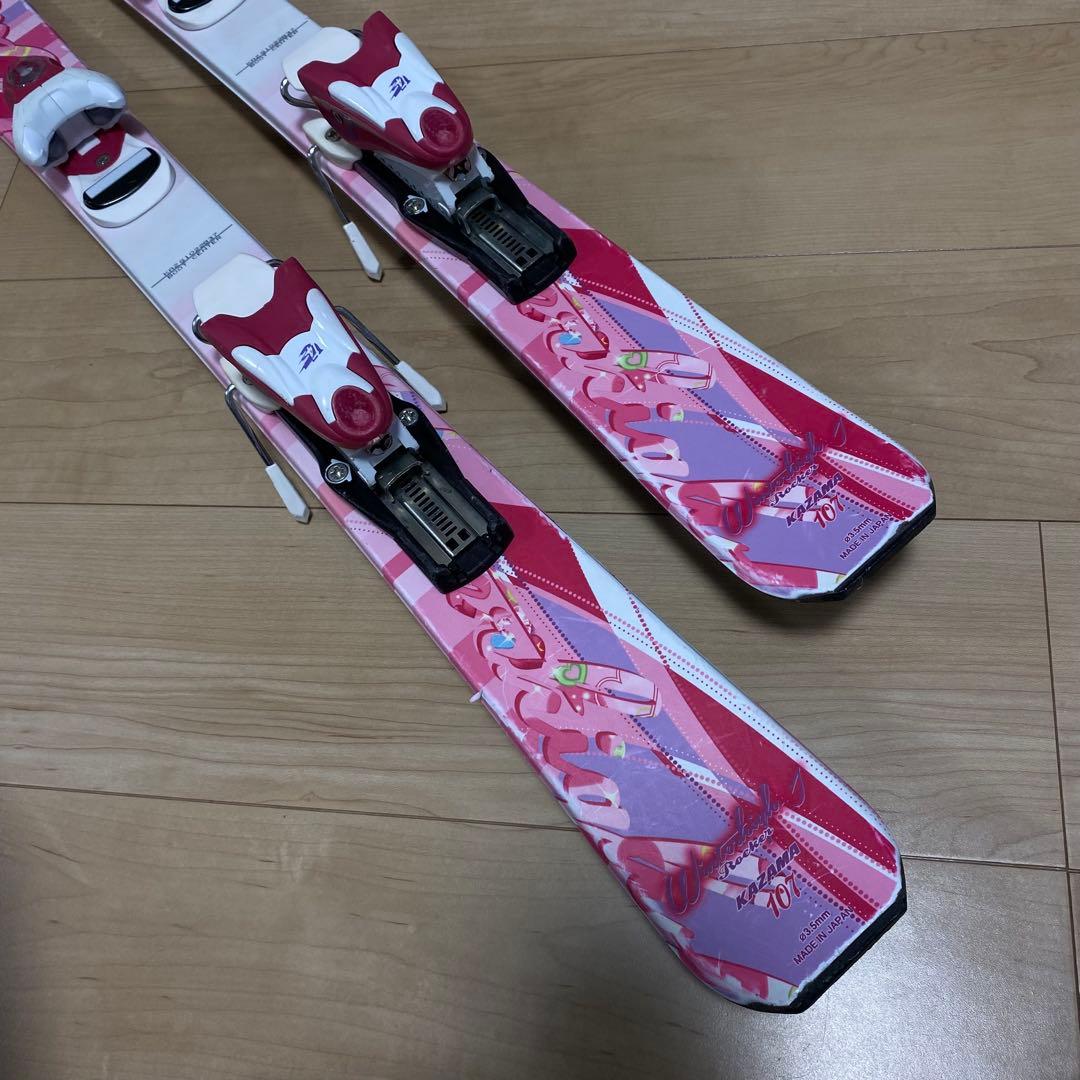 カザマ　キッズスキーセット　板107㎝　ストック 90㎝　ブーツ 19㎝　20㎝