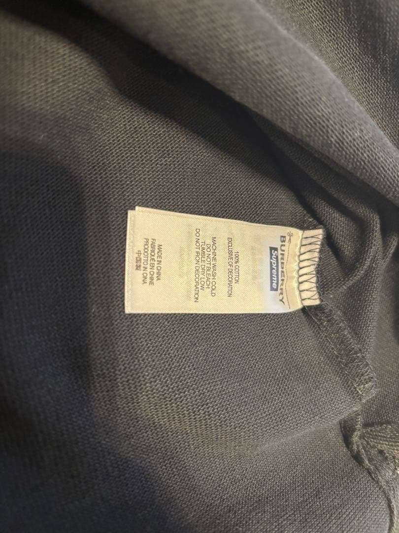 GWセール　シュプリーム　ラガーシャツ 黒 長袖　シュプリーム　バーバリー　S