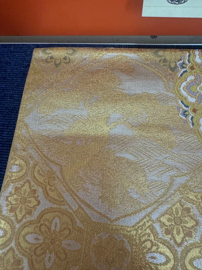 2684袋帯 古代彫金紋 西陣織 金糸　高級上質上品　約440cm 未使用
