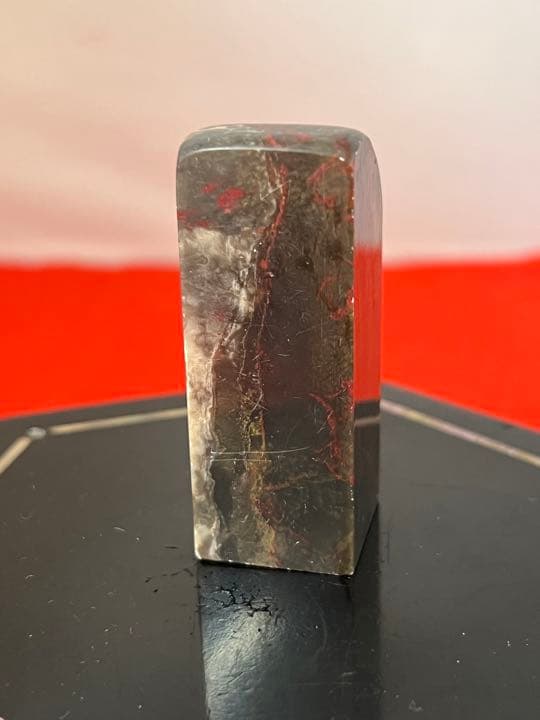 中国古美術　鶏血石印材　文房具 H12-09