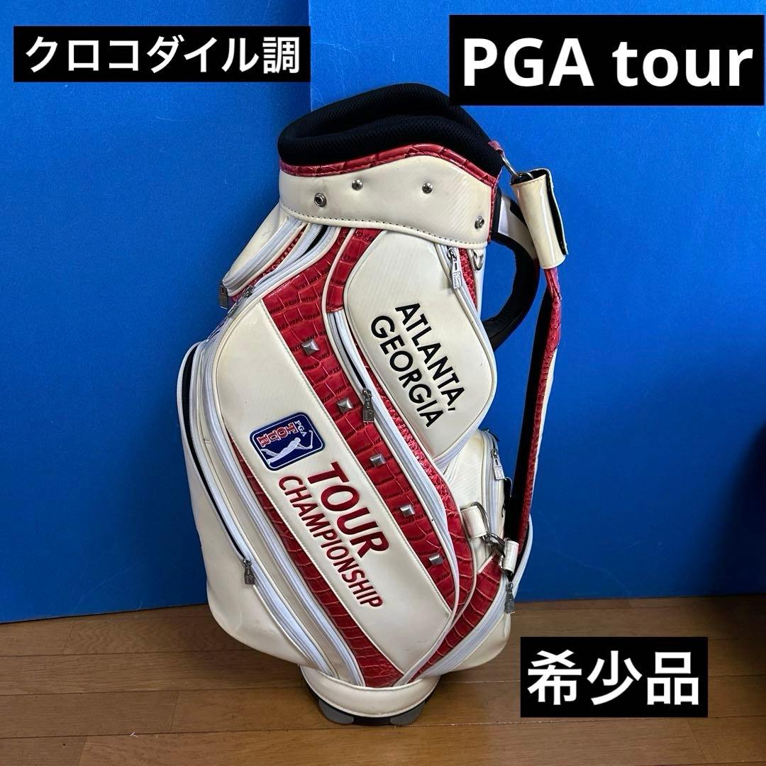 激レア モデル プロ PGATOUR 赤クロコ キャディバッグ 3点式