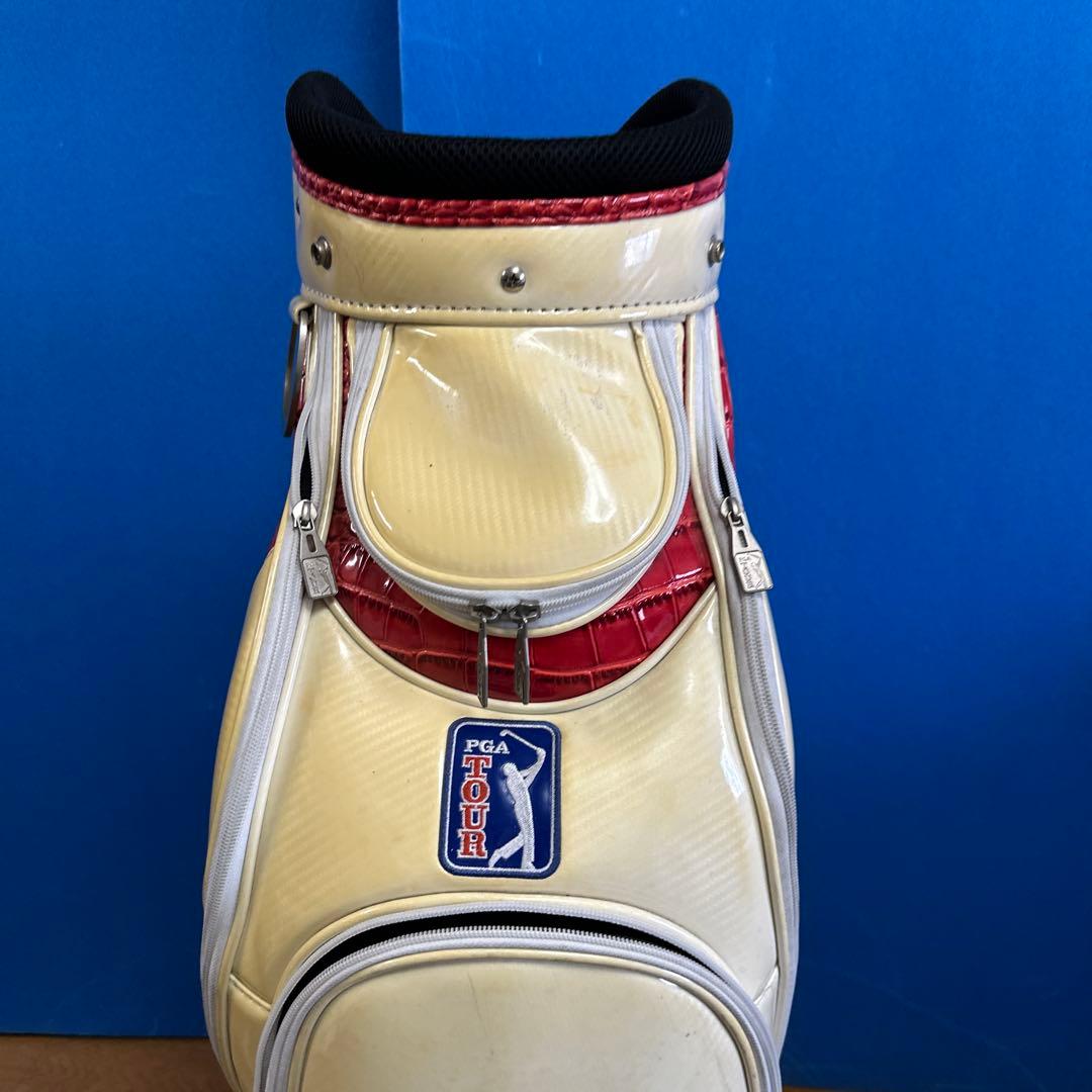 激レア モデル プロ PGATOUR 赤クロコ キャディバッグ 3点式