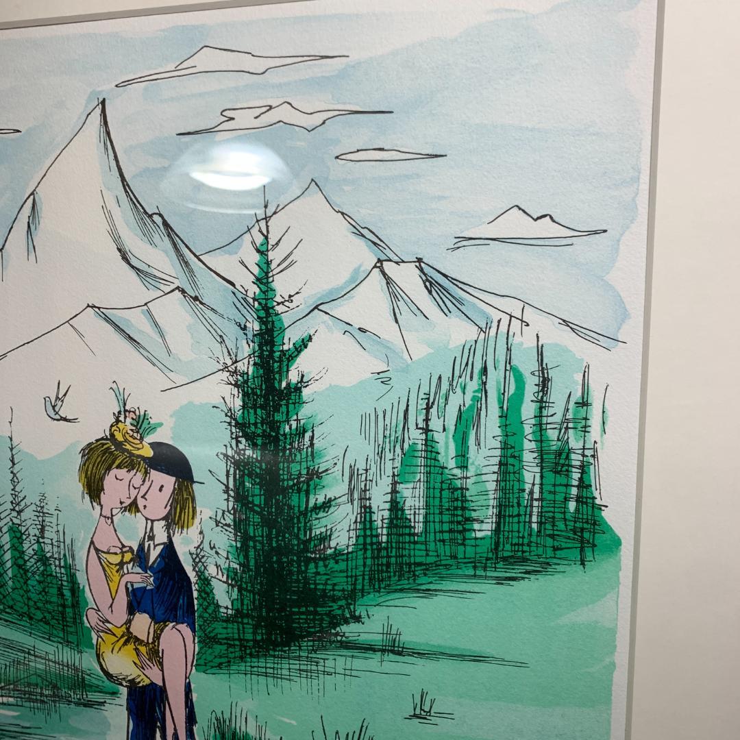 レイモン・ペイネ Raymond Peynet 湖上の恋リトグラフ サイン有