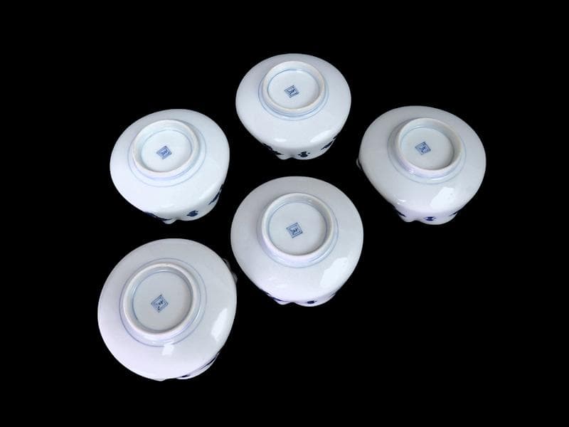 平戸　古伊万里　染付　岩に松の図　富士型変形皿　B354AS-DCk