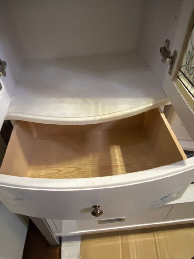 希少 ステンドガラス♦️ロココ♦️アンティーク キャビネット♦️2個セット♦️送料込