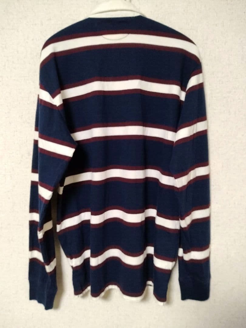 ラルフローレン　XL ラガーシャツ　ビッグポニー　ボーダー　長袖　シャツ　刺繍