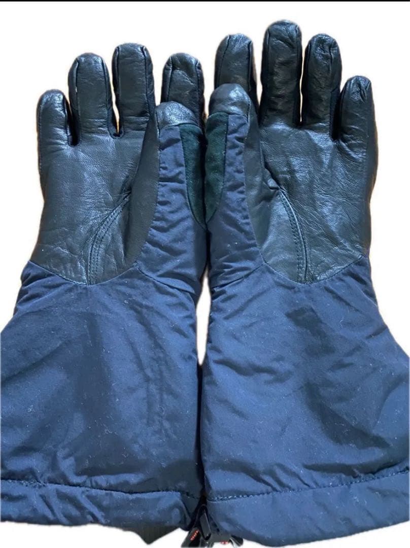 モンベルアルパイングローブインナー付アウトドライ山羊皮 レディースM ネイビー