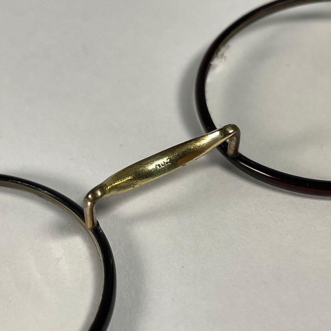 1900s 大正 一山 丸眼鏡 ビンテージ フレーム 巻きつる 縄手