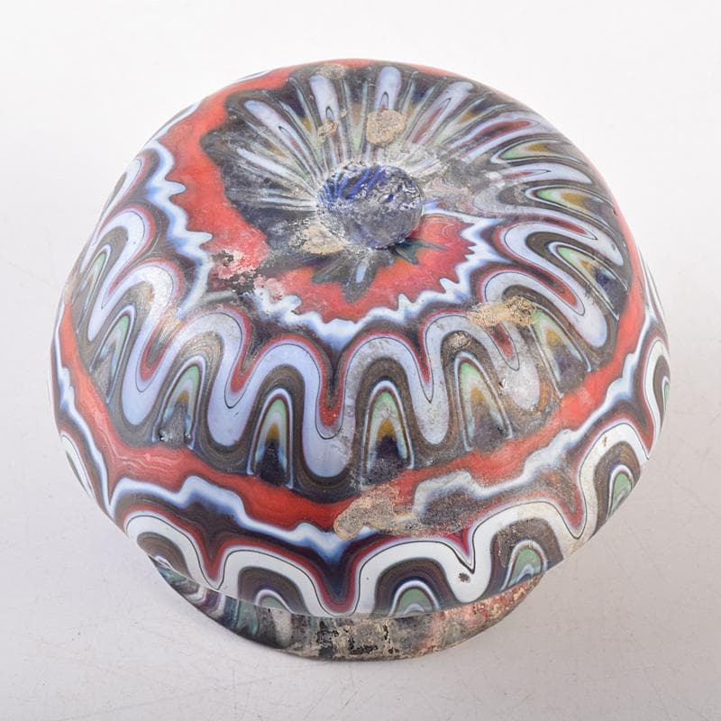 アンティーク　古代　ベネチアンガラス　ローマン硝子　古壷　V　R7612