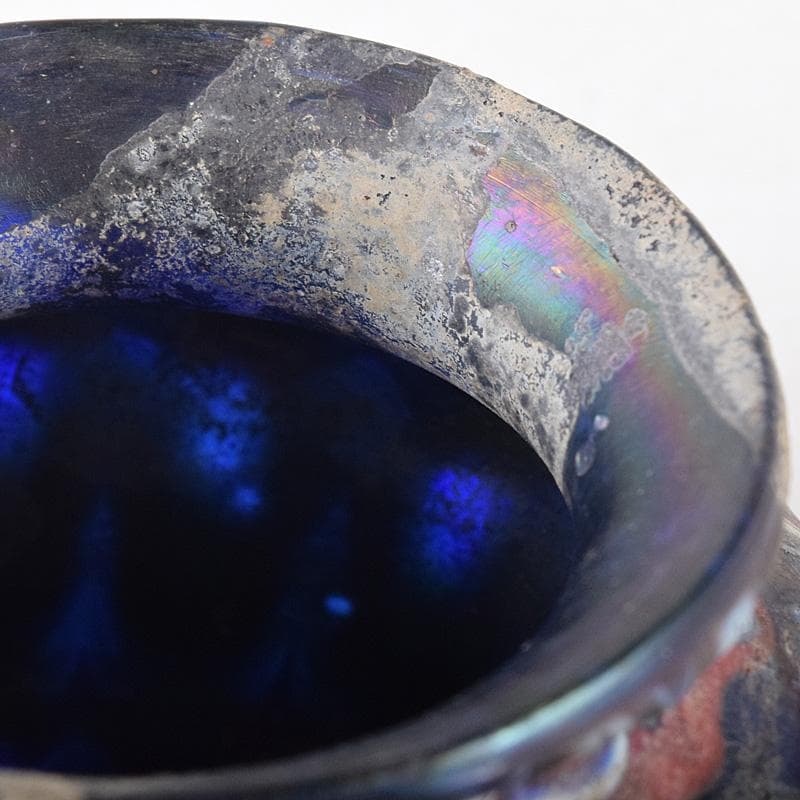 アンティーク　古代　ベネチアンガラス　ローマン硝子　古壷　V　R7612