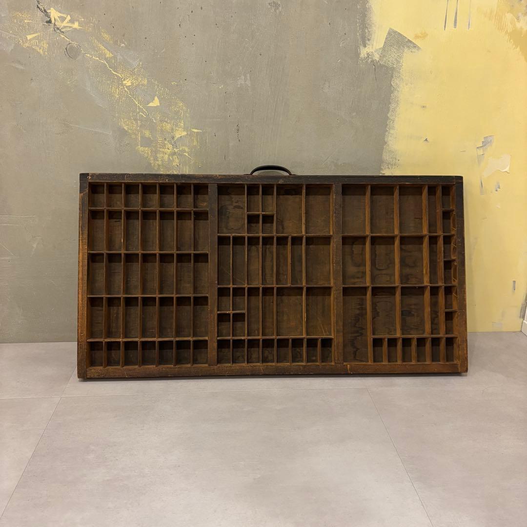 木製活版印刷用トレイ 仕切り付き プリンタートレイ