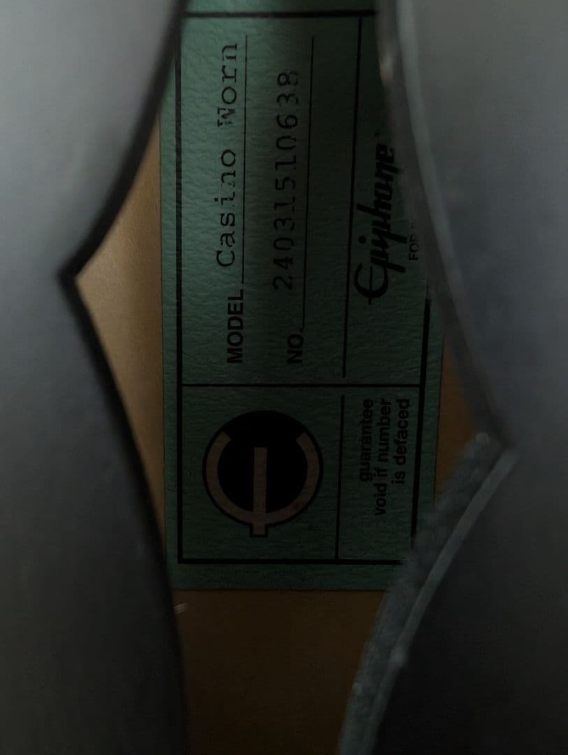 【美品・動作良好】Epiphone CASINO WORN 　エピフォン