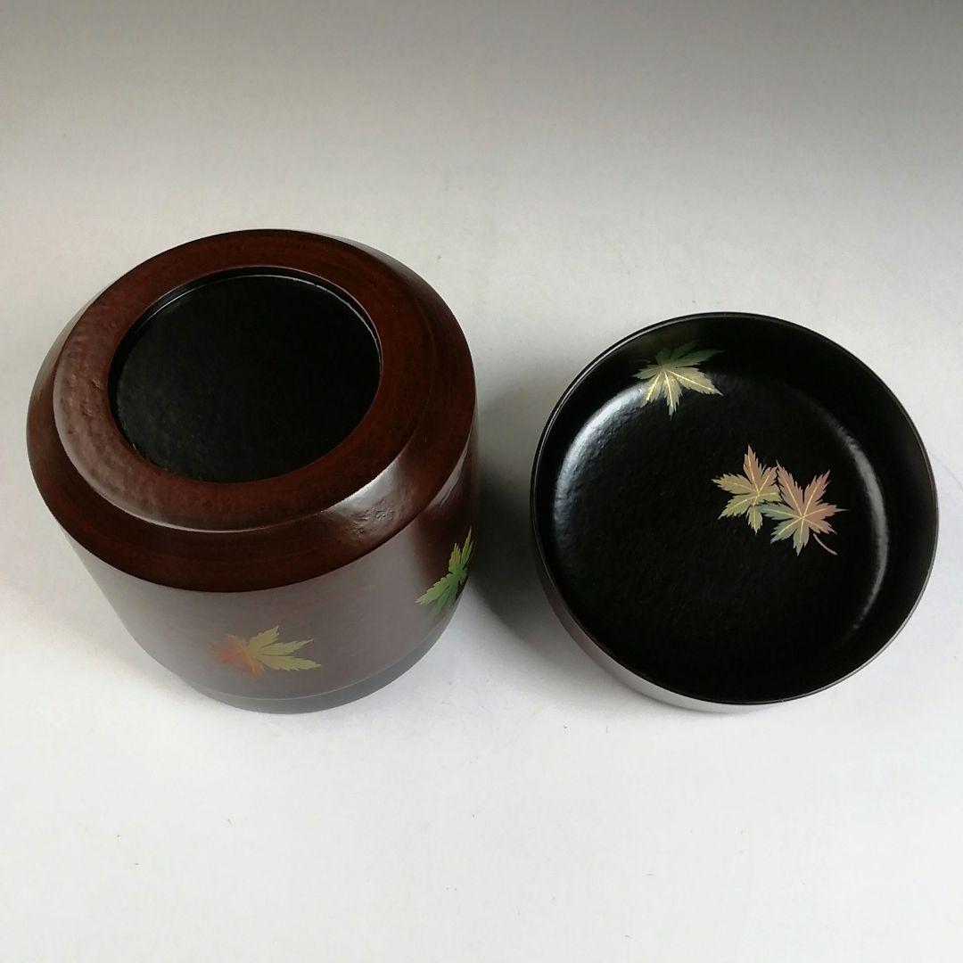 Ｗ７６　棗　『花紅葉』『一閑　雪吹棗』『新井司峰 造』　共箱　茶道具