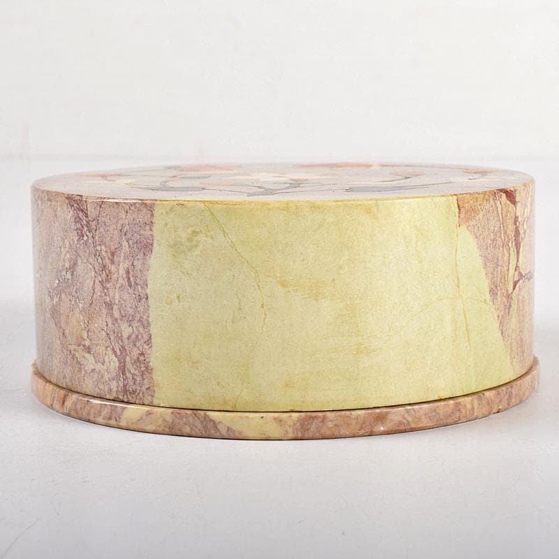 北印度産　玉石　インディアン・カラー・ストーン象嵌　飾箱　共箱　V　R8518