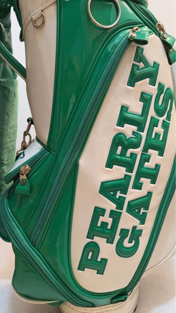 Pearly Gates キャディバッグ ホワイト/グリーン☆期間限定値引価格☆