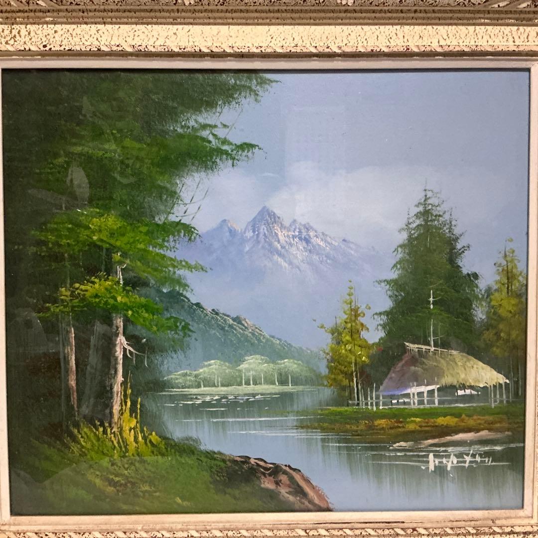 風景画　油絵　絵画　油彩画　肉筆　美術　P 10号　額縁　額装品　油彩