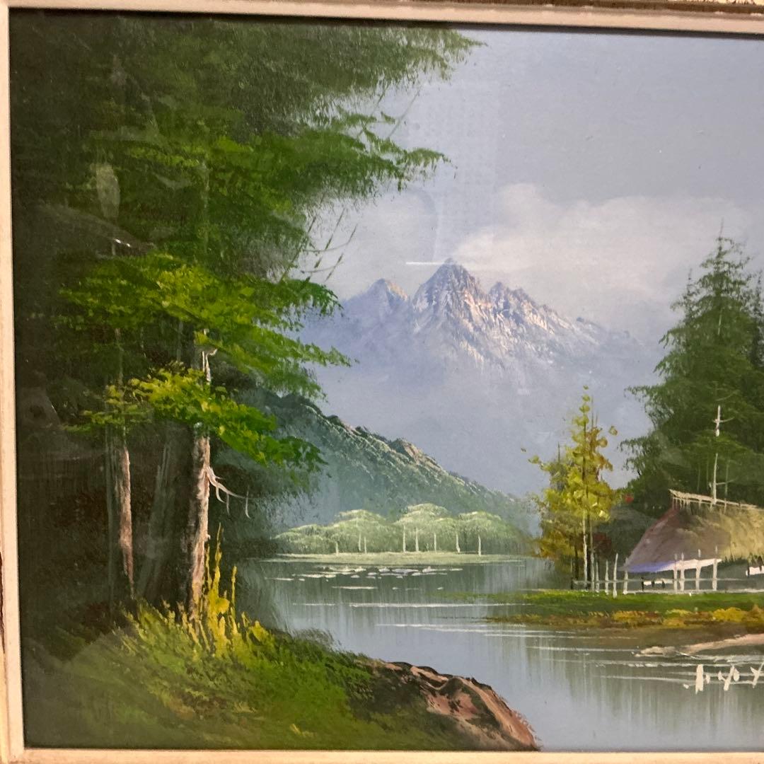 風景画　油絵　絵画　油彩画　肉筆　美術　P 10号　額縁　額装品　油彩