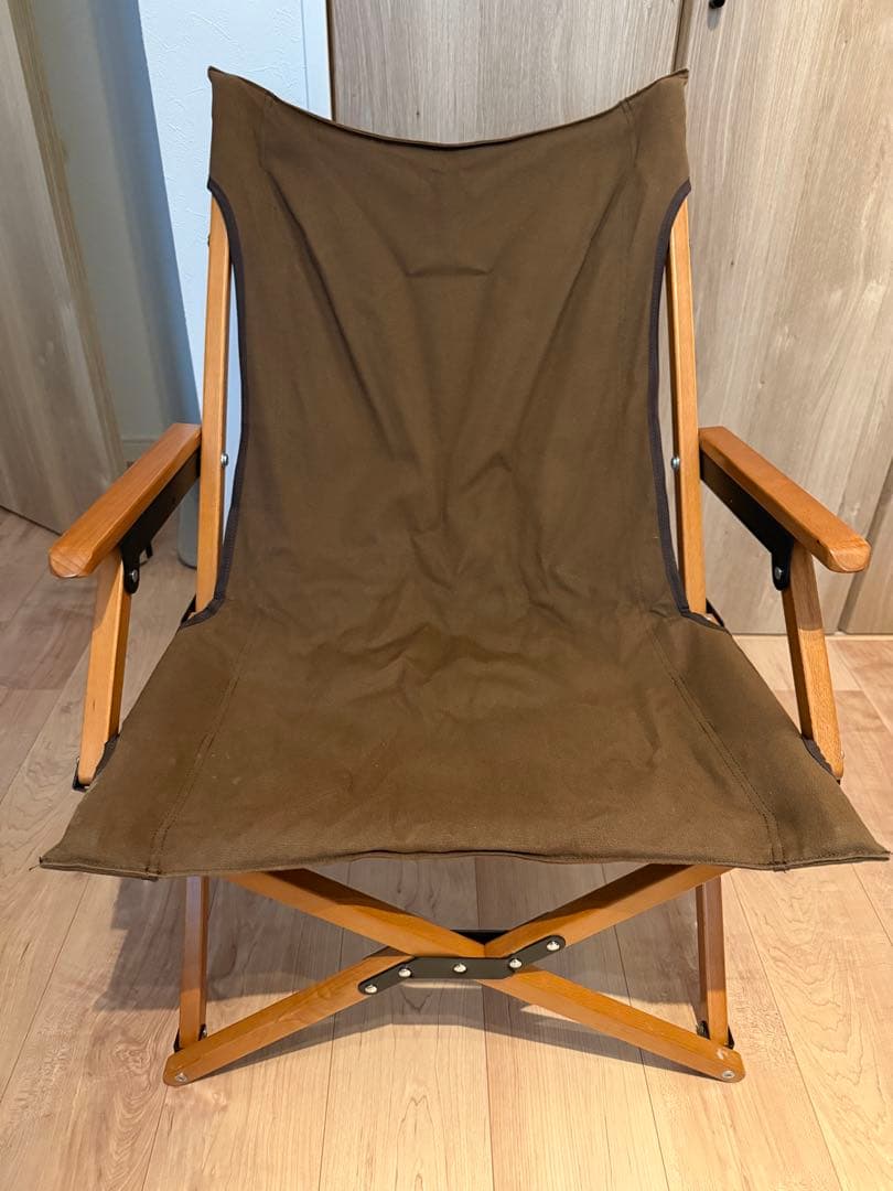 anoba ウッドハイバックチェア ブラウン キャンプチェア