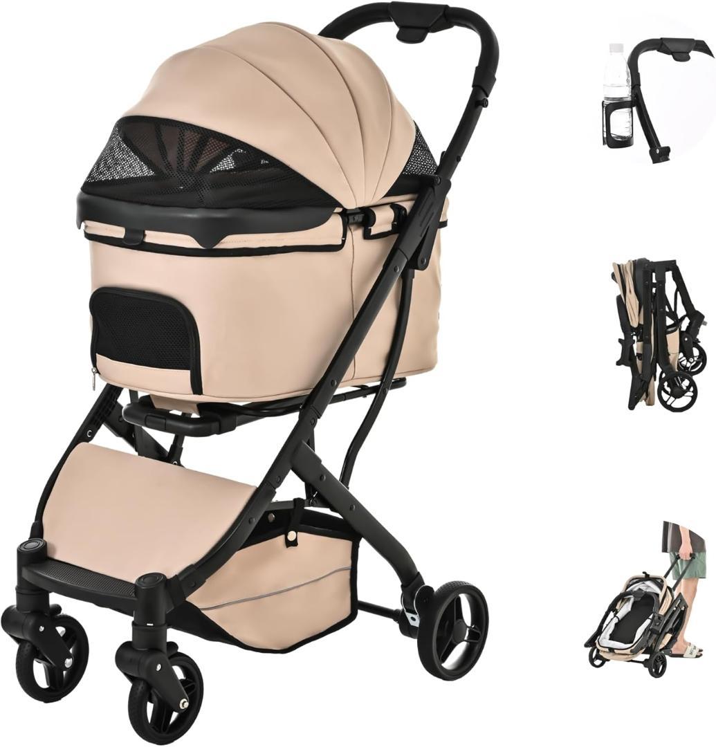 25% OFF【新品】1秒全体折畳 ペットカート 軽量 アルミニウム 完成品