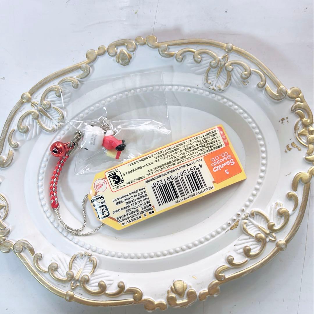 ハローキティ 東京駅一番街　根付ストラップ 赤