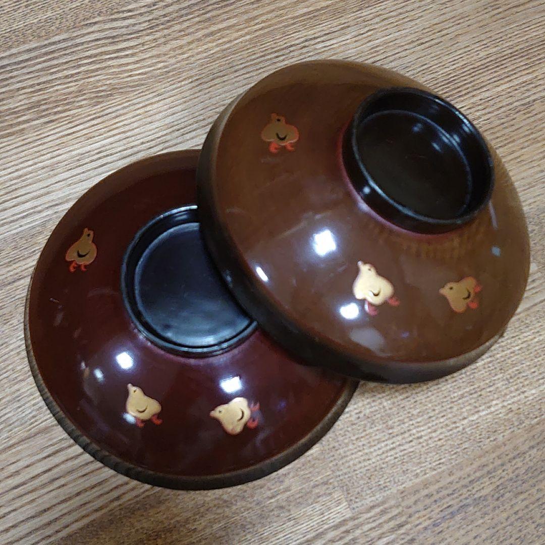 昔の吸物椀8客セット「あA14 漆器 蒔絵 千鳥 明治 大正 昭和 江戸骨董」