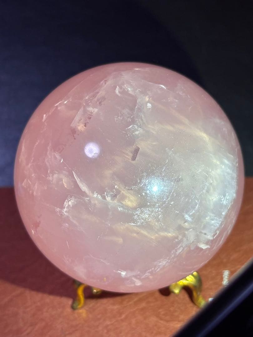 【希少高品質】大きめ スターローズクォーツ 91mm スフィア 丸玉 1.1kg
